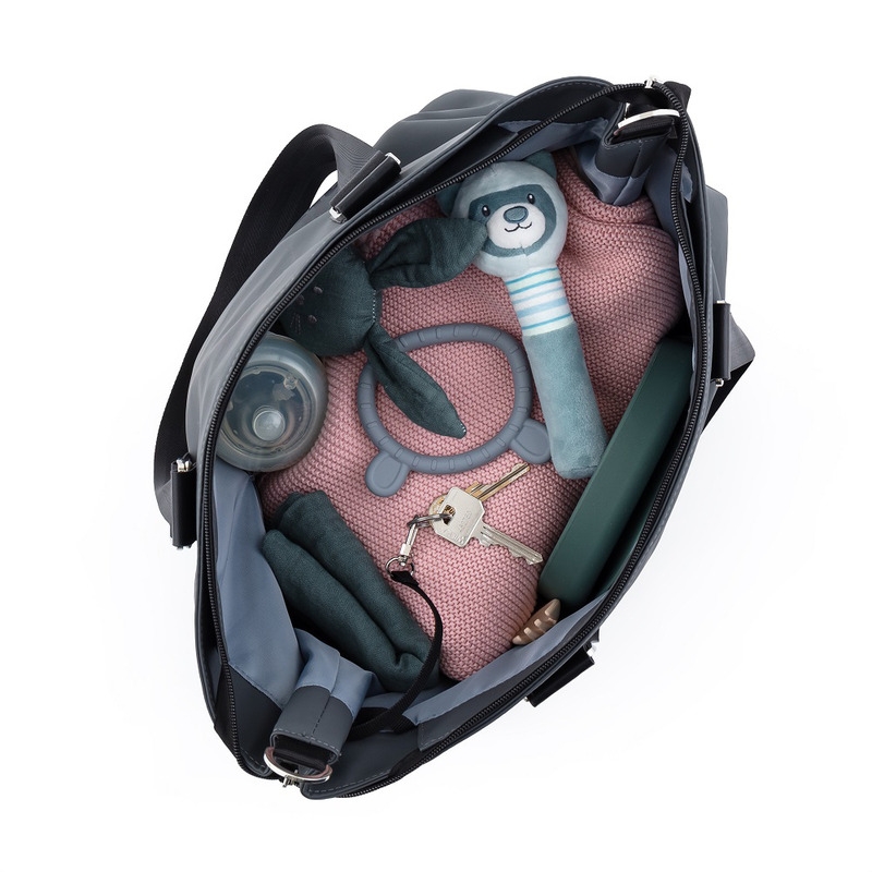 Petite&Mars - Geanta pentru mamici, Cu 6 buzunare, inclusiv termo si impermeabil, Cu saltea de infasat inclusa, 53 x 36 x 19 cm, Zoe, Gri Petite&Mars - Geanta pentru mamici, Cu 6 buzunare, inclusiv termo si impermeabil, Cu saltea de infasat inclusa, 53 x 36 x 19 cm, Zoe, Gri