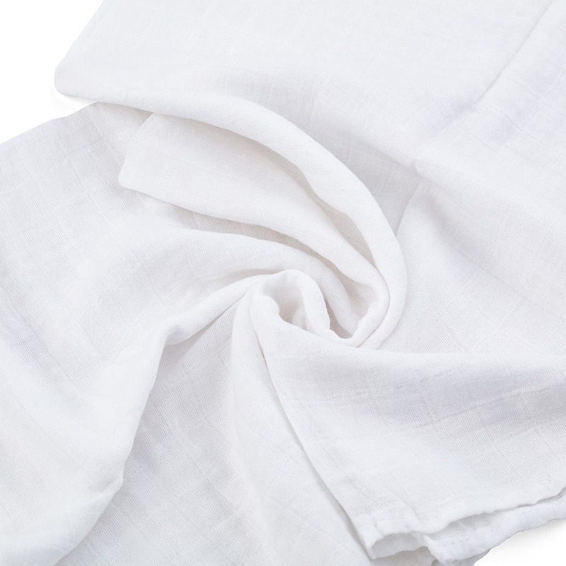 Petite&Mars - Set 3 scutece din muselina de bambus Moussy Total White, Hipoalergenice, 68 x 68 cm, Certificate Oeko Tex Standard 100, Alb