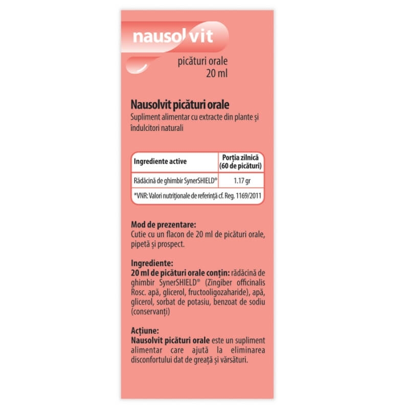 Picaturi pentru greata si varsaturi Nausolvit, 20 ml, Dr. Phyto Picaturi pentru greata si varsaturi Nausolvit, 20 ml, Dr. Phyto