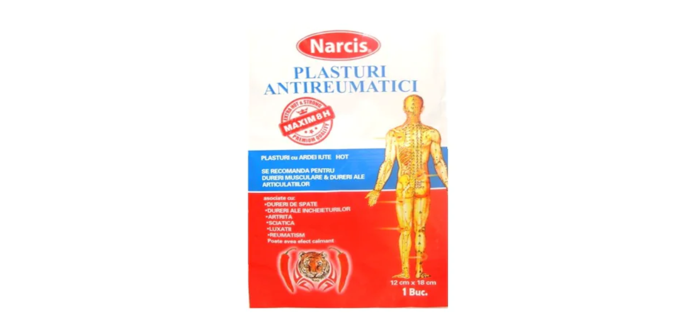 Narcis - Plasture antireumatic cu ardei iute 12x18cm Narcis - Plasture antireumatic cu ardei iute 12x18cm
