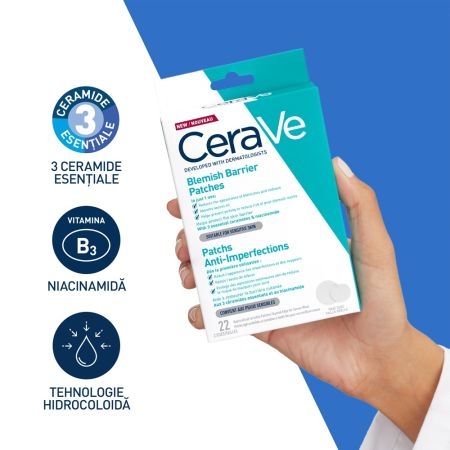 Plasturi anti-imperfectiuni, 22 bucati, Cerave Plasturi anti-imperfectiuni, 22 bucati, Cerave
