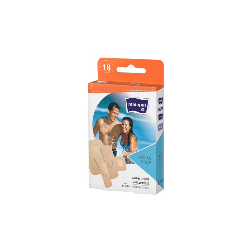 Plasturi rezistenti la apa Aqua Stop, 18 bucati, Matopat Plasturi rezistenti la apa Aqua Stop, 18 bucati, Matopat
