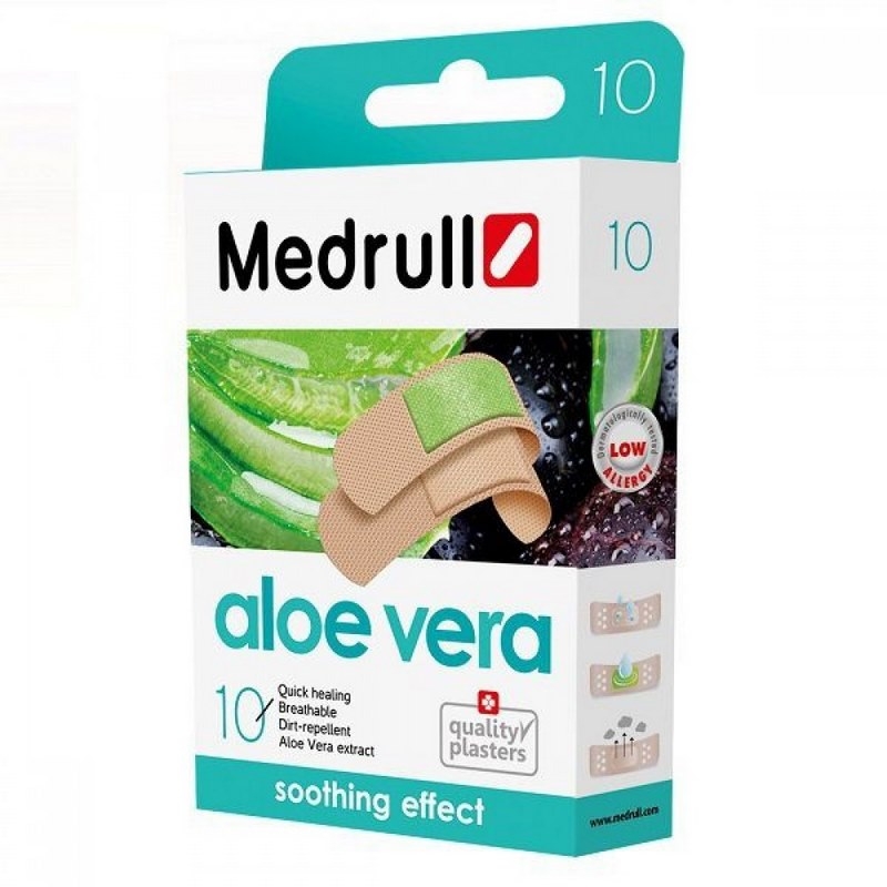 Plasturi cu aloe vera, 10 bucati, Medrull Plasturi cu aloe vera, 10 bucati, Medrull