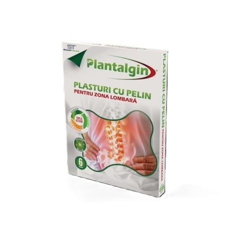 Plasturi cu pelin pentru dureri lombare, 6 bucati, Plantalgin Plasturi cu pelin pentru dureri lombare, 6 bucati, Plantalgin