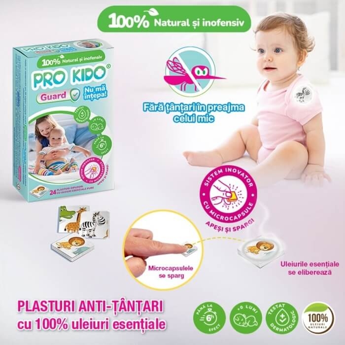 Plasturi difuzori naturali pentru bebelusi si copii Pro Kido Guard, 24 bucati, PharmaExcell Plasturi difuzori naturali pentru bebelusi si copii Pro Kido Guard, 24 bucati, PharmaExcell