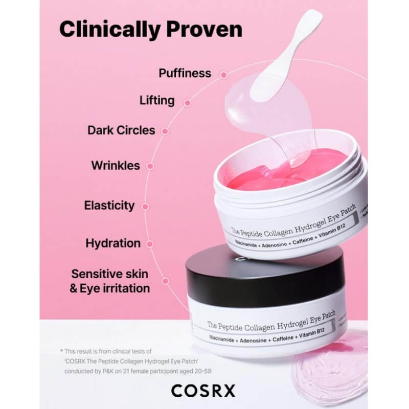Plasturi Din Hidrogel Pentru Ochi Cu Colagen Si Peptide, 60 bucati, Cosrx Plasturi Din Hidrogel Pentru Ochi Cu Colagen Si Peptide, 60 bucati, Cosrx