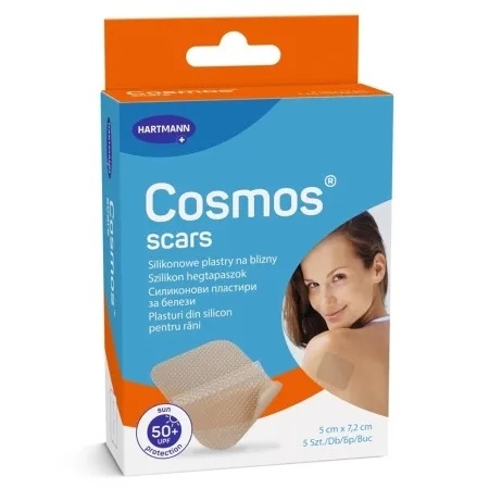 Plasturi pentru ingrijirea cicatricilor 5 cm x 7.2 cm Cosmos Scars, 5 bucati, Hartmann Plasturi pentru ingrijirea cicatricilor 5 cm x 7.2 cm Cosmos Scars, 5 bucati, Hartmann