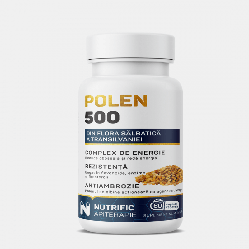 Polen 500 mg, 60 capsule vegetale, Nutrific Polen 500 mg, 60 capsule vegetale, Nutrific