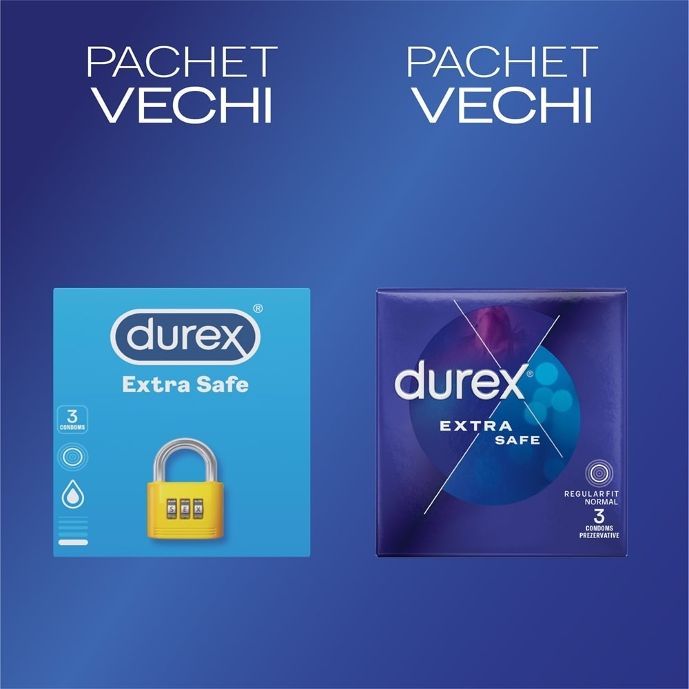 Prezervative Extra Safe, 3 bucati, Durex Prezervative Extra Safe, 3 bucati, Durex