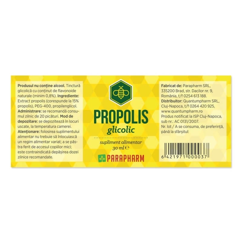 Propolis glicolic, 30 ml, Parapharm Propolis glicolic, 30 ml, Parapharm