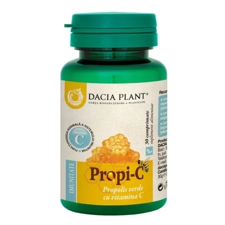 Propolis verde cu Vitamina C Propi-C, 30 comprimate, Dacia Plant Propolis verde cu Vitamina C Propi-C, 30 comprimate, Dacia Plant