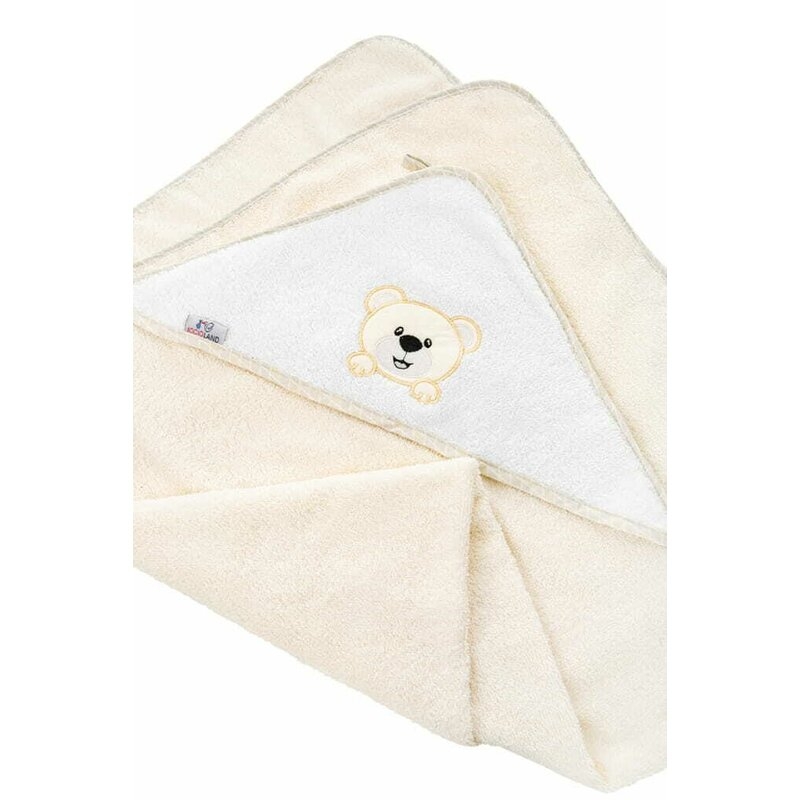 Prosop de baie, Bocioland, Cu gluga, 100% bumbac, 80x80 cm, Teddy Bear, Beige Prosop de baie, Bocioland, Cu gluga, 100% bumbac, 80x80 cm, Teddy Bear, Beige