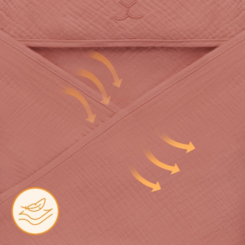 Prosop de baie, Lionelo, Cu gluga, Din muselina, 100% bumbac, 80x80 cm, Absorbtie eficienta, Rosu Prosop de baie, Lionelo, Cu gluga, Din muselina, 100% bumbac, 80x80 cm, Absorbtie eficienta, Rosu