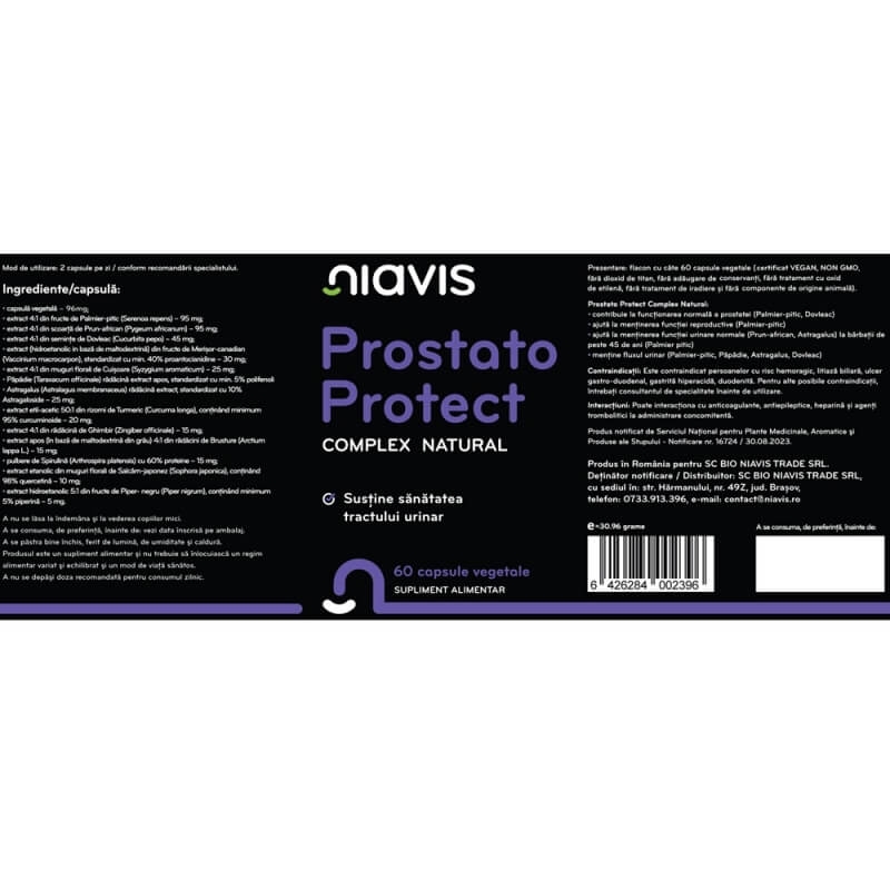 Prostato Protect complex natural, 60 capsule, Niavis Prostato Protect complex natural, 60 capsule, Niavis