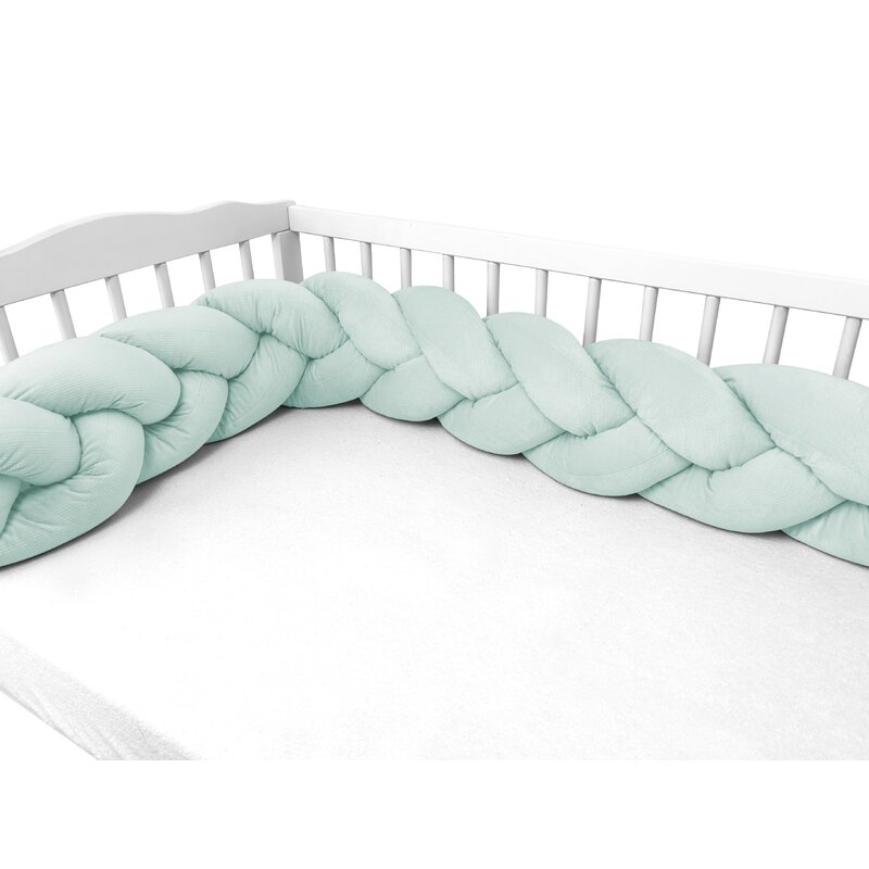 Protectie laterala, MimiNu, Pentru patut, Tip Bumper impletit, Din catifea, 220x23 cm, Cold Mint Protectie laterala, MimiNu, Pentru patut, Tip Bumper impletit, Din catifea, 220x23 cm, Cold Mint