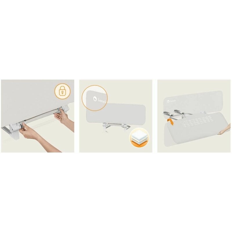 Protectie laterala pat, Lionelo, Lora, Pliabila, Sistem de blocare StandSafe, Geanta de transport inclusa, 105 x 45 cm, Bej Protectie laterala pat, Lionelo, Lora, Pliabila, Sistem de blocare StandSafe, Geanta de transport inclusa, 105 x 45 cm, Bej