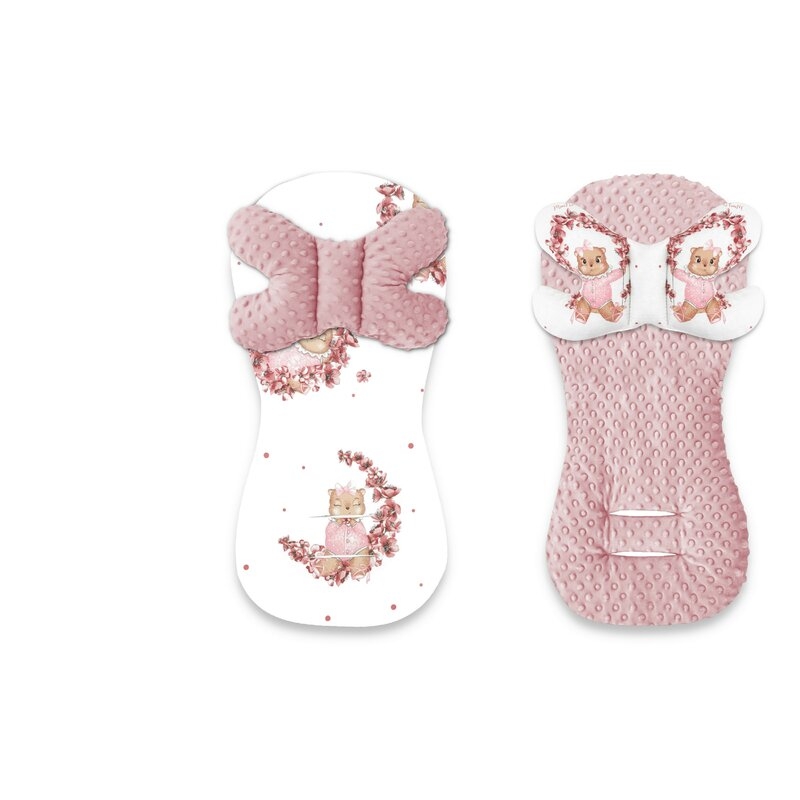 Protectie textila, MimiNu, Pentru carucior, scaun auto si scaun de bicicleta, Cu perna Butterfly, Materiale certificate Oeko Tex Standard 100, Design, Minky Betty Protectie textila, MimiNu, Pentru carucior, scaun auto si scaun de bicicleta, Cu perna Butterfly, Materiale certificate Oeko Tex Standard 100, Design, Minky Betty