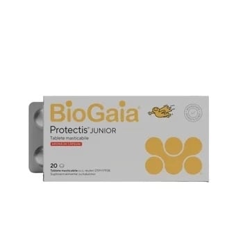 Protectis Junior cu aroma de capsuni, 20 tablete masticabile, BioGaia Protectis Junior cu aroma de capsuni, 20 tablete masticabile, BioGaia