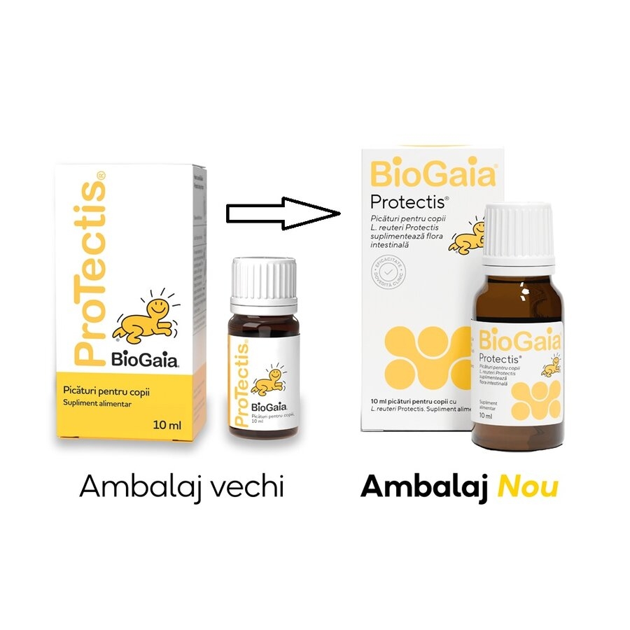 Picaturi probiotice pentru copii Protectis, 10 ml, BioGaia Picaturi probiotice pentru copii Protectis, 10 ml, BioGaia