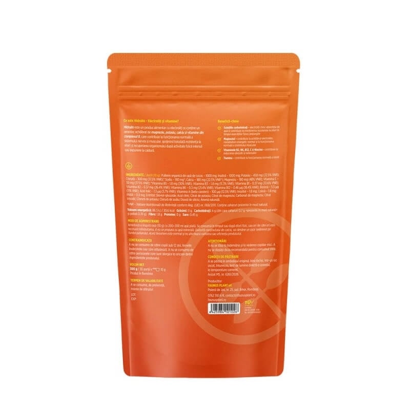 Pudra cu electroliti pentru hidratare si energie Hidralio, 300 g, Faunus Plant