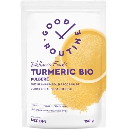 Turmeric Bio pulbere Good Routine Wellness Foods, 150 g, Secom Turmeric Bio pulbere Good Routine Wellness Foods, 150 g, Secom