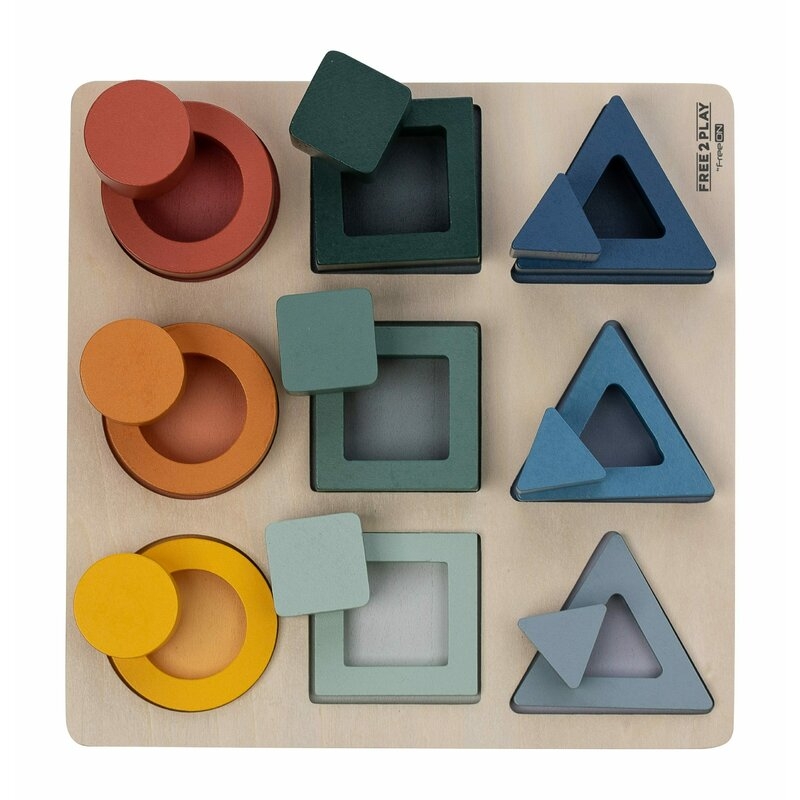 Puzzle copii, Free2Play, Din lemn, Cu sortare forme, Incurajeaza imaginatia, Dezvolta abilitatile motorii fine si coordonarea ochi-mana, 22,2x22,2x4,2 cm, 12 luni+, Multcolor Puzzle copii, Free2Play, Din lemn, Cu sortare forme, Incurajeaza imaginatia, Dezvolta abilitatile motorii fine si coordonarea ochi-mana, 22,2x22,2x4,2 cm, 12 luni+, Multcolor
