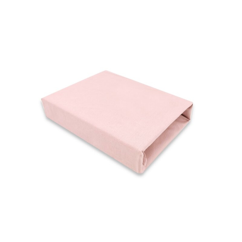 Qmini - Cearceaf cu elastic pentru patut co-sleeper, Theo, Dimensiune 85 x 46 cm, Din bumbac certificat Oeko Tex Standard 100, Powdery pink Qmini - Cearceaf cu elastic pentru patut co-sleeper, Theo, Dimensiune 85 x 46 cm, Din bumbac certificat Oeko Tex Standard 100, Powdery pink