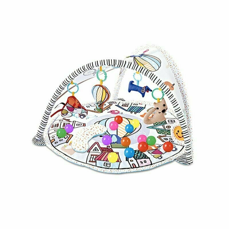Qmini - Salteluta interactiva Abby . Cu muzica. 20 bile. 6 jucarii . Pentru activitati educationale. din Poliester. 85x85 cm. Multicolor. Resigilat Qmini - Salteluta interactiva Abby . Cu muzica. 20 bile. 6 jucarii . Pentru activitati educationale. din Poliester. 85x85 cm. Multicolor. Resigilat