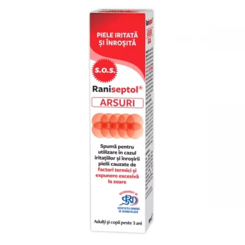 Raniseptol Arsuri spuma cu 20% panthenol, 150 ml, Zdrovit Raniseptol Arsuri spuma cu 20% panthenol, 150 ml, Zdrovit