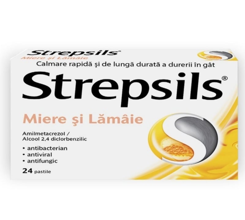 Strepsils miere si lamaie, 24 pastile, Reckitt Benckiser Strepsils miere si lamaie, 24 pastile, Reckitt Benckiser