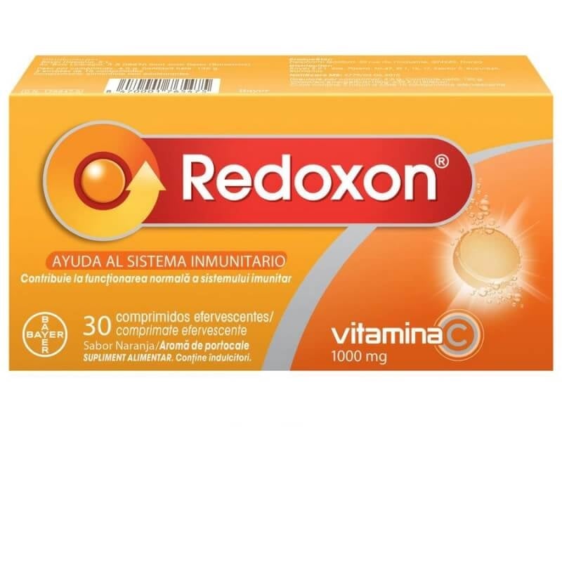 Redoxon vitamina C 1000 mg cu aroma de portocale, 30 comprimate efervescente, Bayer Redoxon vitamina C 1000 mg cu aroma de portocale, 30 comprimate efervescente, Bayer