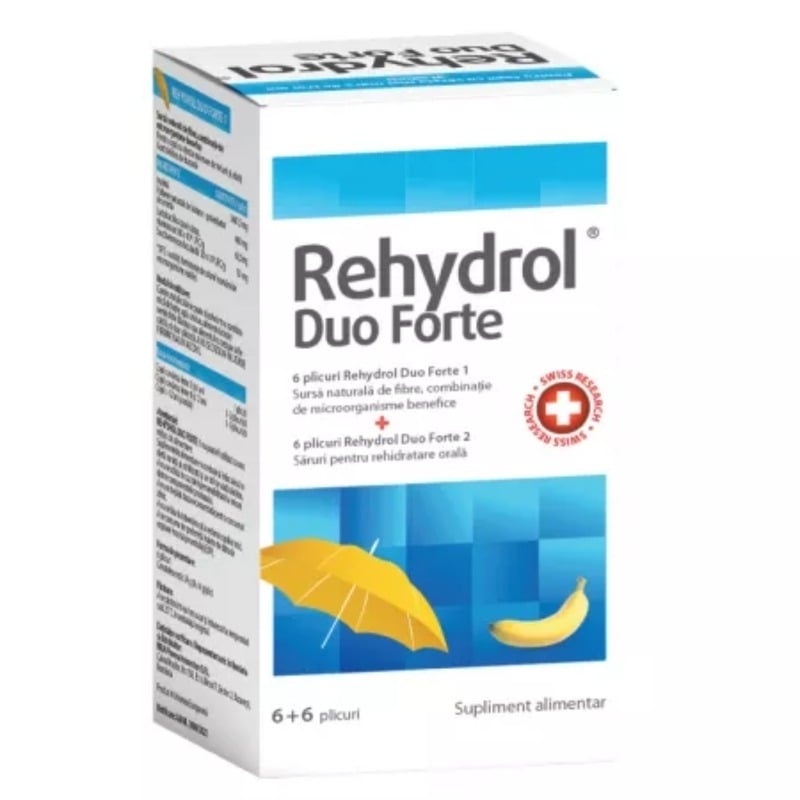 Rehydrol Duo Forte, 6 + 6 plicuri, MBA Pharma Rehydrol Duo Forte, 6 + 6 plicuri, MBA Pharma