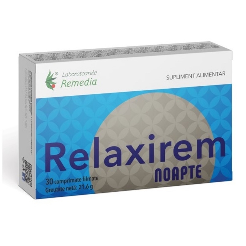 Relaxirem Noapte, 30 comprimate, Remedia Relaxirem Noapte, 30 comprimate, Remedia