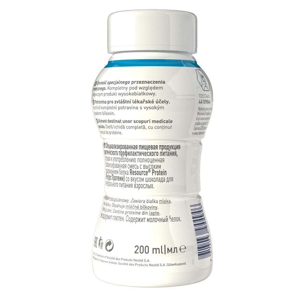 Resource 2.0 + Protein cu aroma de cacao fara gluten, 4 x 200 ml, Nestle Resource 2.0 + Protein cu aroma de cacao fara gluten, 4 x 200 ml, Nestle