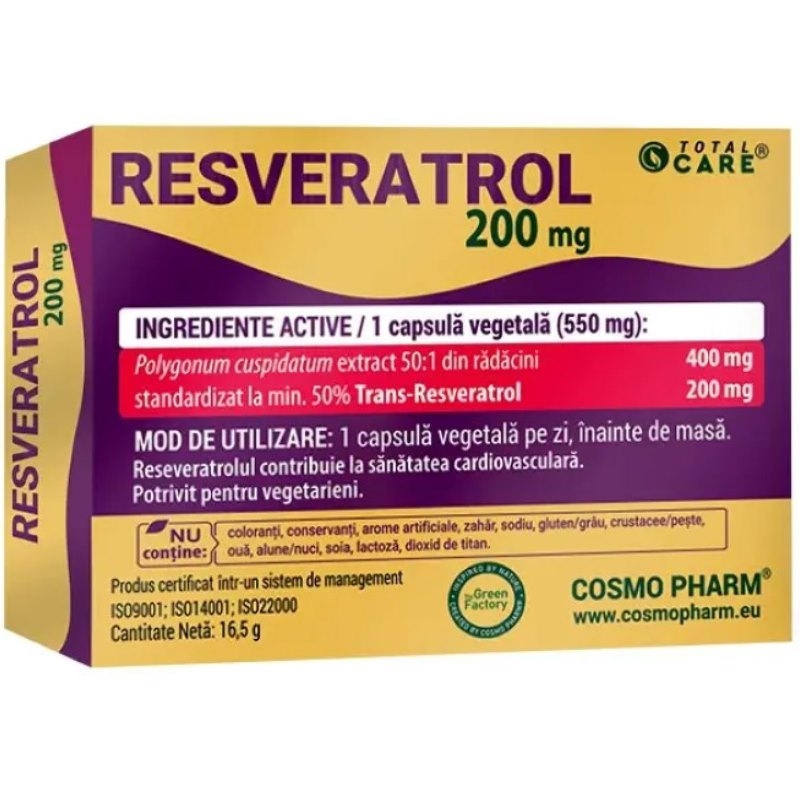 Resveratrol 200 mg, 30 capsule, Cosmo Pharm Resveratrol 200 mg, 30 capsule, Cosmo Pharm