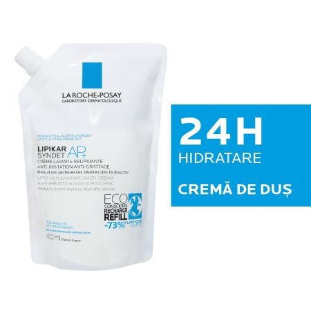 Rezerva Crema de spalare Lipikar Syndet AP+, 400 ml, La Roche-Posay Rezerva Crema de spalare Lipikar Syndet AP+, 400 ml, La Roche-Posay