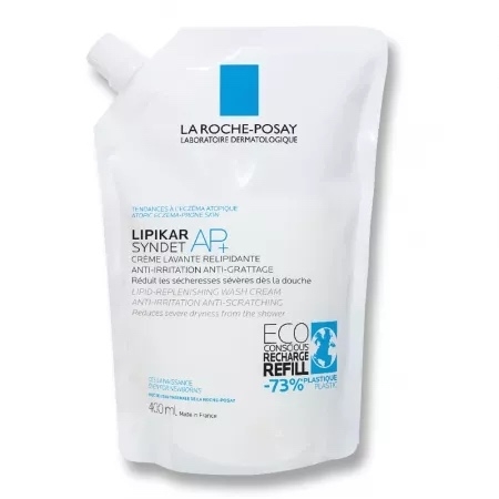 Rezerva Crema de spalare Lipikar Syndet AP+, 400 ml, La Roche-Posay Rezerva Crema de spalare Lipikar Syndet AP+, 400 ml, La Roche-Posay
