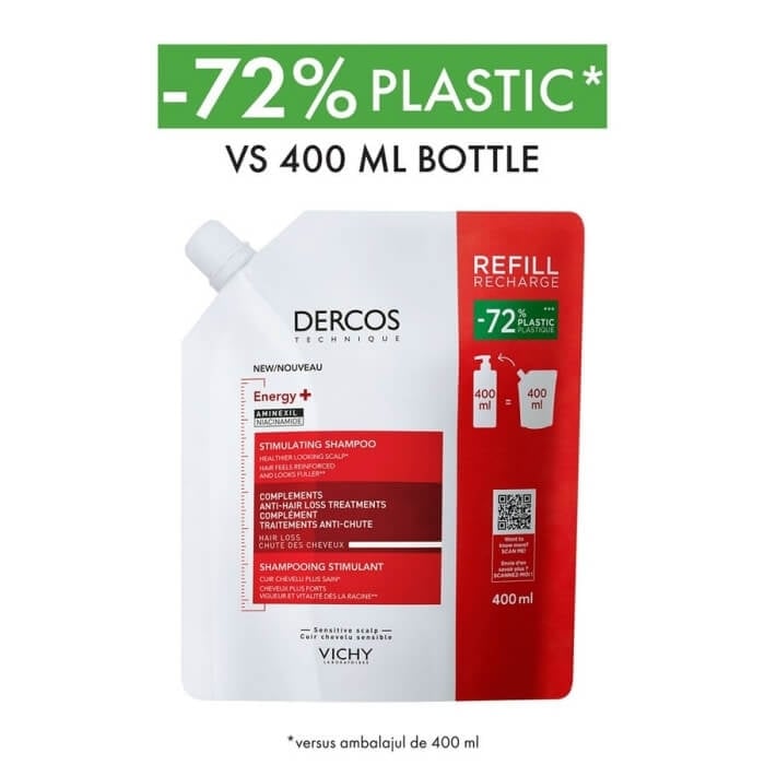 Rezerva eco sampon impotriva caderii parului Dercos Aminexil Energy+, 400 ml, Vichy Rezerva eco sampon impotriva caderii parului Dercos Aminexil Energy+, 400 ml, Vichy