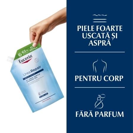 Rezerva gel de dus reparator cu 5% uree, Ureea Repair, 400 ml, Eucerin
