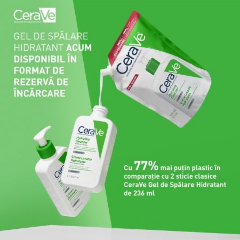 Rezerva gel de spalare hidratant pentru piele normala si uscata, 473 ml, Cerave Rezerva gel de spalare hidratant pentru piele normala si uscata, 473 ml, Cerave