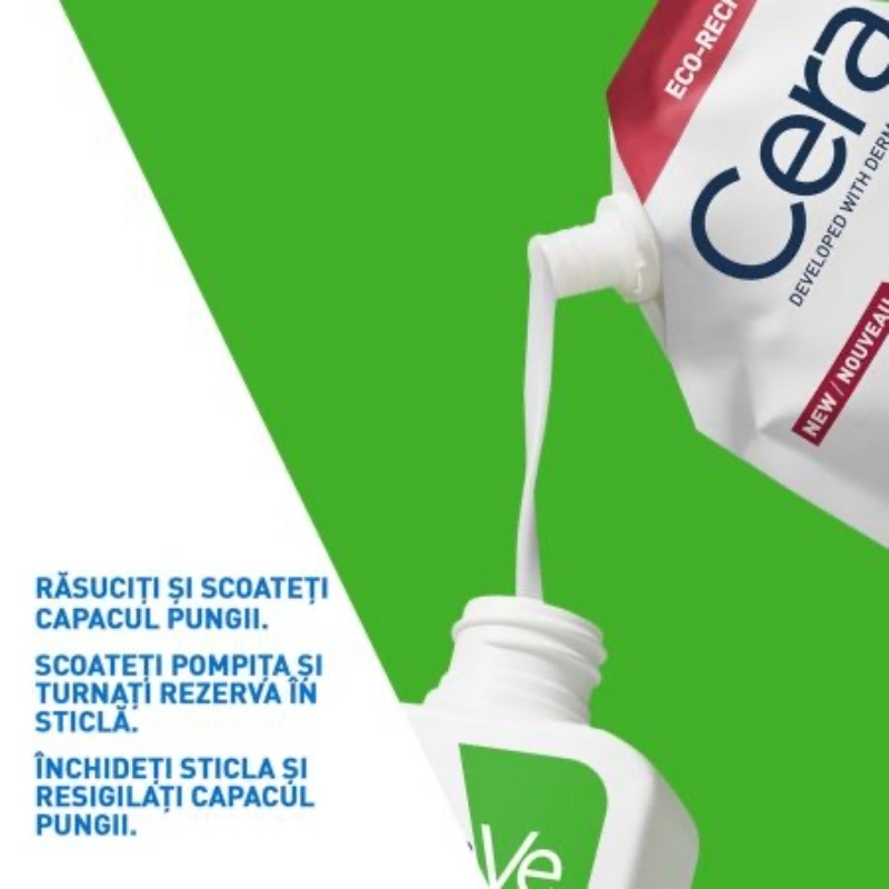 Rezerva gel de spalare hidratant pentru piele normala si uscata, 473 ml, Cerave Rezerva gel de spalare hidratant pentru piele normala si uscata, 473 ml, Cerave