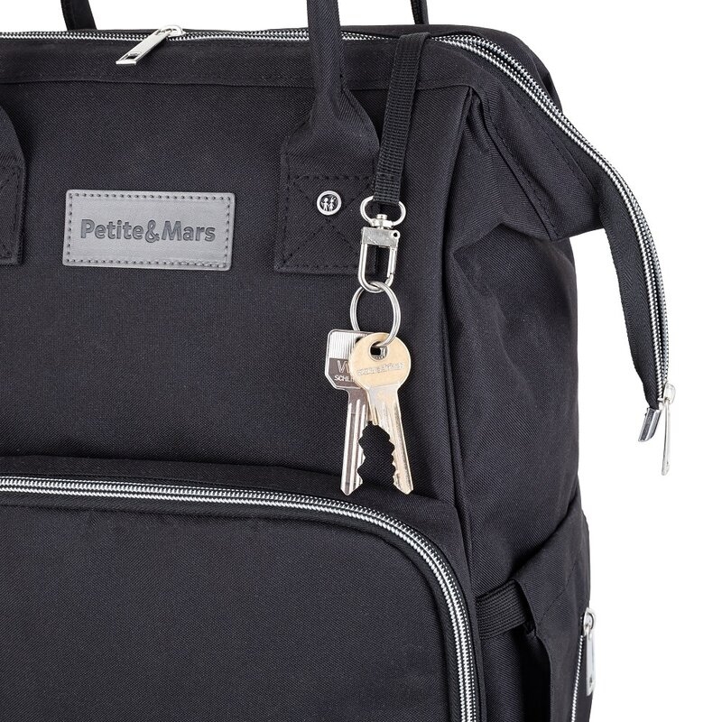 Rucsac pentru mamici, Petite&Mars, Jack, Cu 11 compartimente, Cu buzunare termice, Saltea de infasat inclusa, 30 x 42 x 15 cm, Misty Green Rucsac pentru mamici, Petite&Mars, Jack, Cu 11 compartimente, Cu buzunare termice, Saltea de infasat inclusa, 30 x 42 x 15 cm, Misty Green