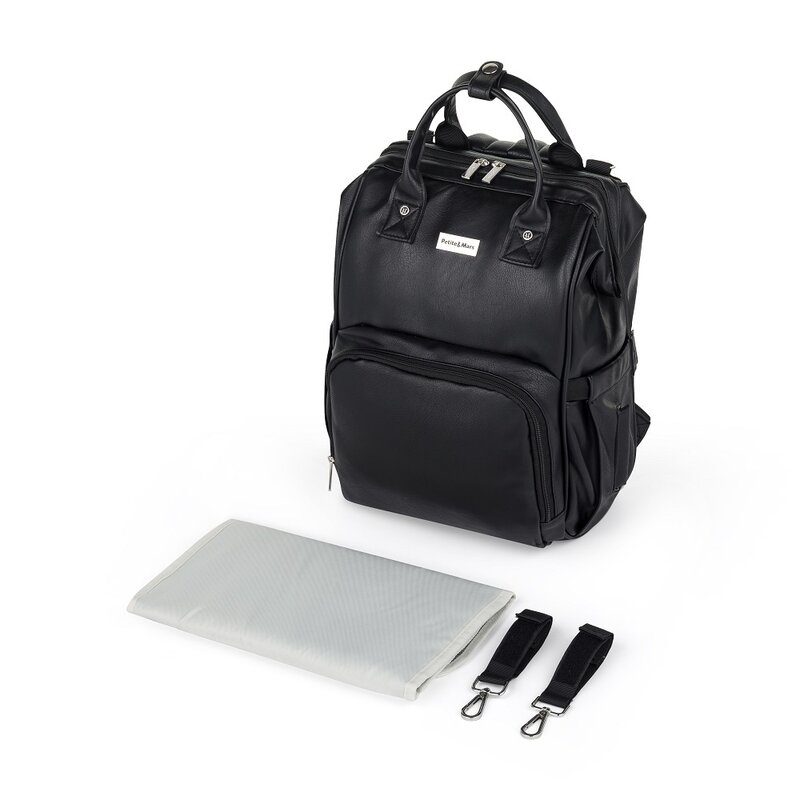 Rucsac pentru mamici, Petite&Mars, Jasper, Cu 12 compartimente, Cu buzunare termice, Saltea de infasat inclusa, 27 x 41 x 14 cm, Absolute Black Rucsac pentru mamici, Petite&Mars, Jasper, Cu 12 compartimente, Cu buzunare termice, Saltea de infasat inclusa, 27 x 41 x 14 cm, Absolute Black