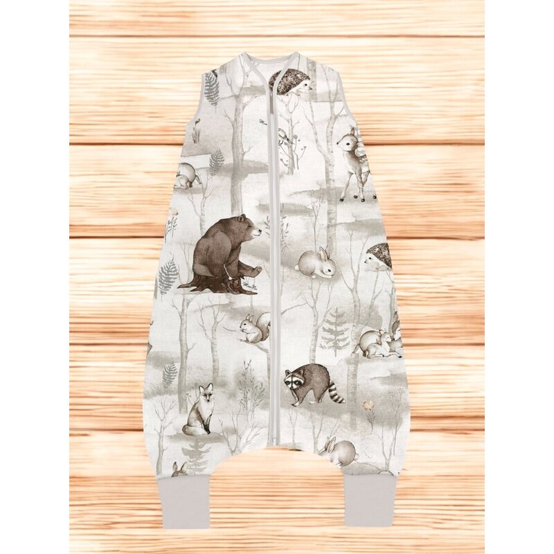 Sac de dormit, MimiNu, Cu picioruse, De iarna, Din bumbac certificat Oeko Tex Standard 100, Cu fermoar pe mijloc, 103 cm, 2-6 ani, 2.5 Tog, Design, Woodland Sac de dormit, MimiNu, Cu picioruse, De iarna, Din bumbac certificat Oeko Tex Standard 100, Cu fermoar pe mijloc, 103 cm, 2-6 ani, 2.5 Tog, Design, Woodland