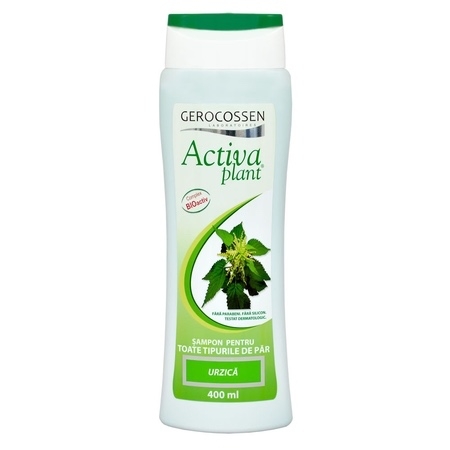 Sampon pentru toate tipurile de par cu urzica Activa Plant, 400 ml, Gerocossen Sampon pentru toate tipurile de par cu urzica Activa Plant, 400 ml, Gerocossen
