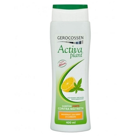Sampon forte impotriva matretii cu grapefruit, ceai verde si climbazol Activa Plant, 400 ml, Gerocossen Sampon forte impotriva matretii cu grapefruit, ceai verde si climbazol Activa Plant, 400 ml, Gerocossen