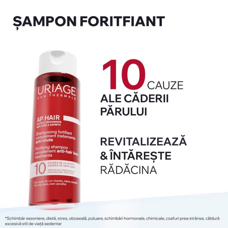 Sampon impotriva caderii parului AP Hair, 200 ml, Uriage