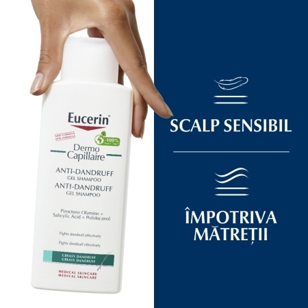 Sampon gel impotriva matretii grase Dermo Capillaire, 250 ml, Eucerin Sampon gel impotriva matretii grase Dermo Capillaire, 250 ml, Eucerin