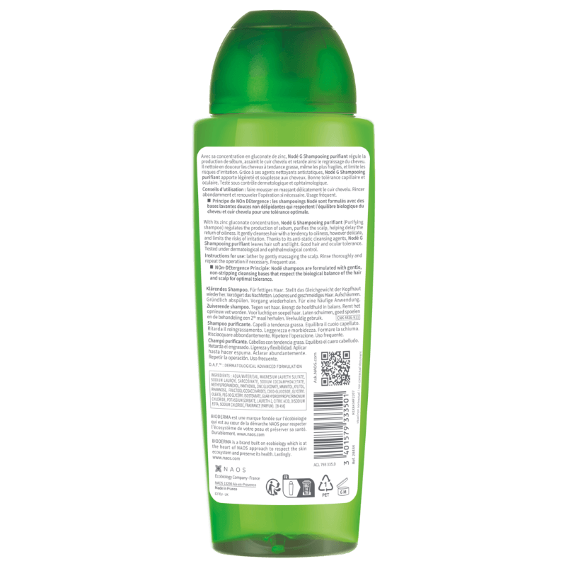 Sampon purifiant pentru par gras Node G, 400 ml, Bioderma Sampon purifiant pentru par gras Node G, 400 ml, Bioderma