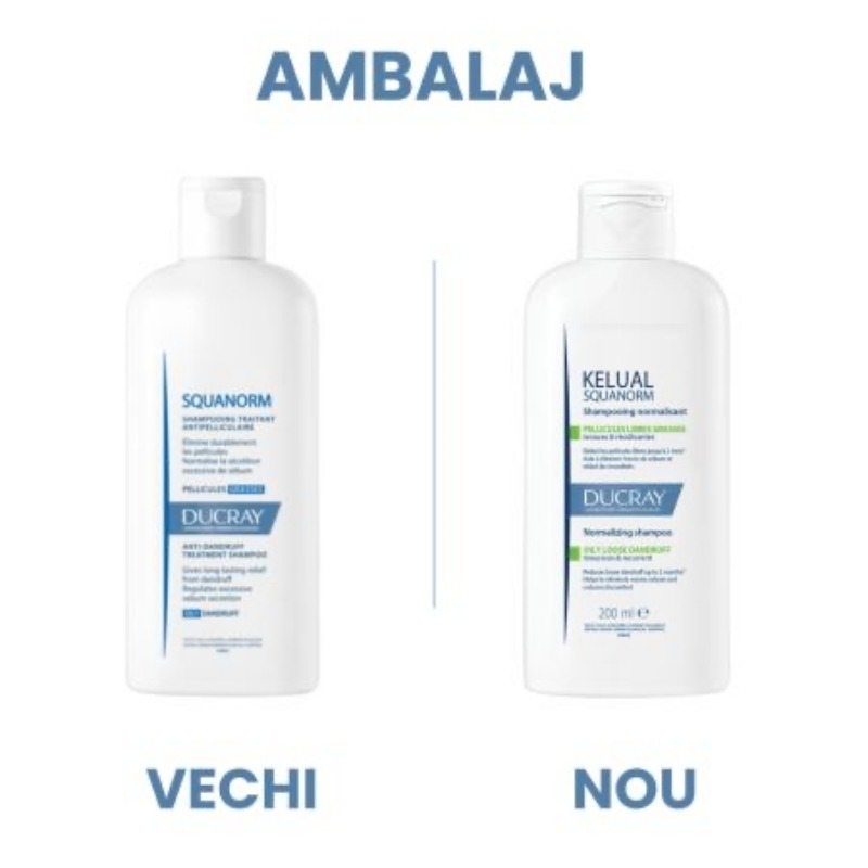 Sampon anti-matreata grasa Kelual Squanorm, 200 ml, Ducray Sampon anti-matreata grasa Kelual Squanorm, 200 ml, Ducray